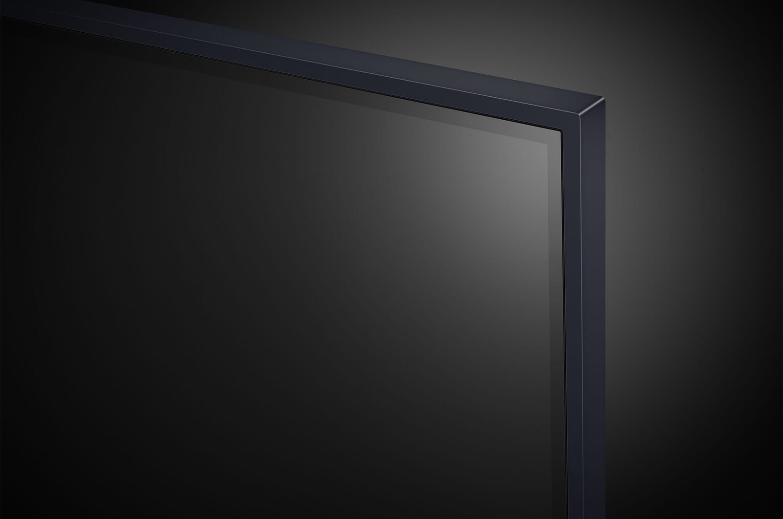 Close-up of the top edge of LG QNED TV, QNED80