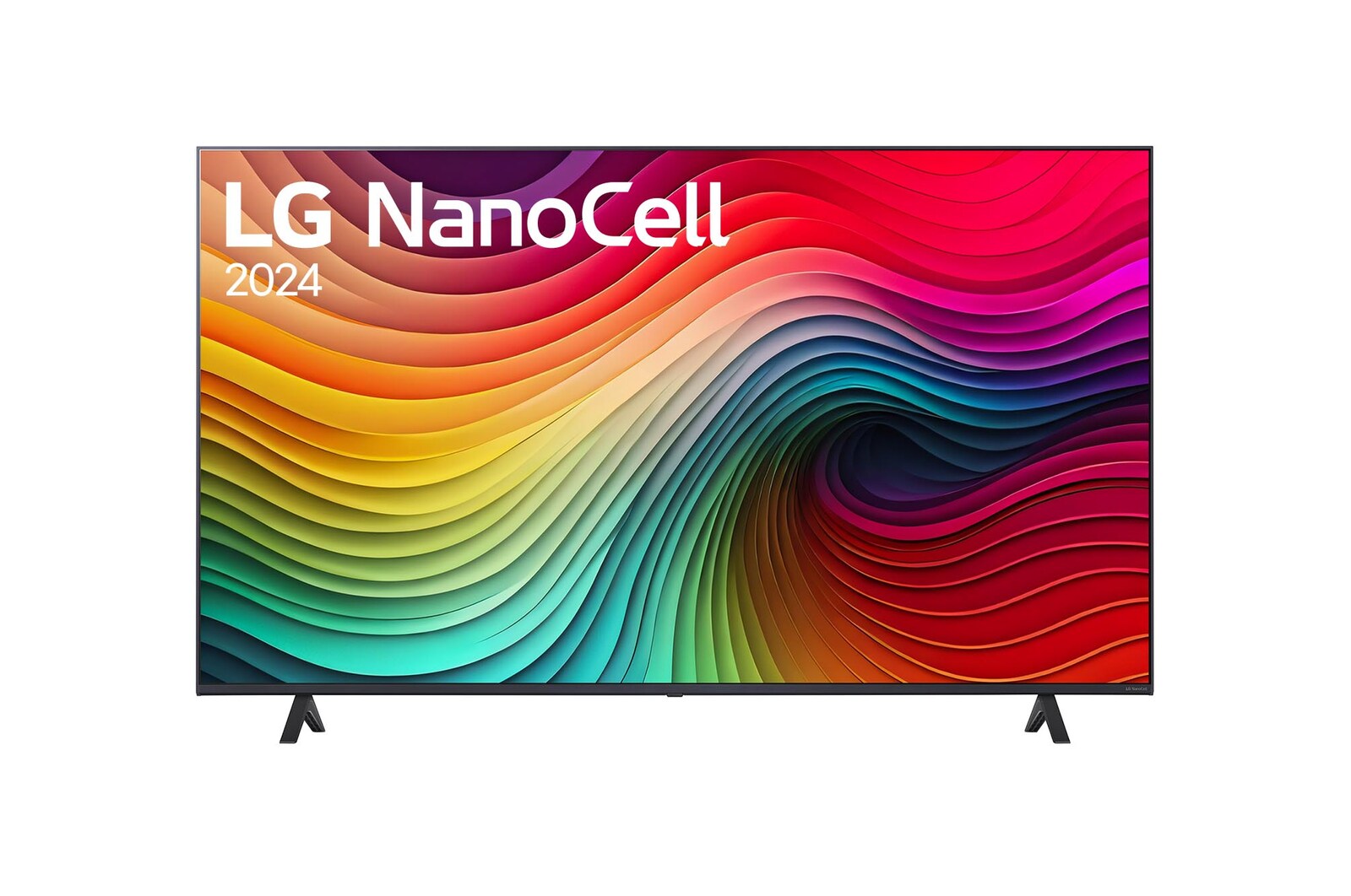 Vista frontal del LG NanoCell TV, NANO80