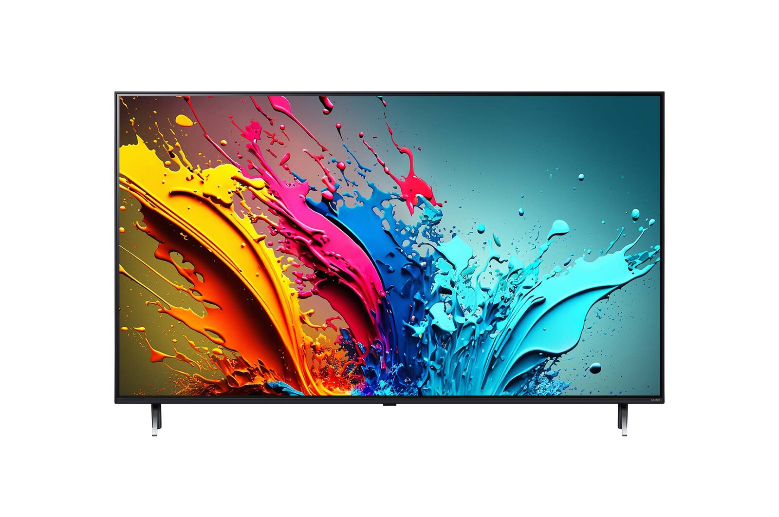 Vista frontal del LG QNED TV, QNED85