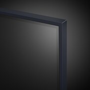 Primer plano del borde superior del LG QNED TV, QNED85​