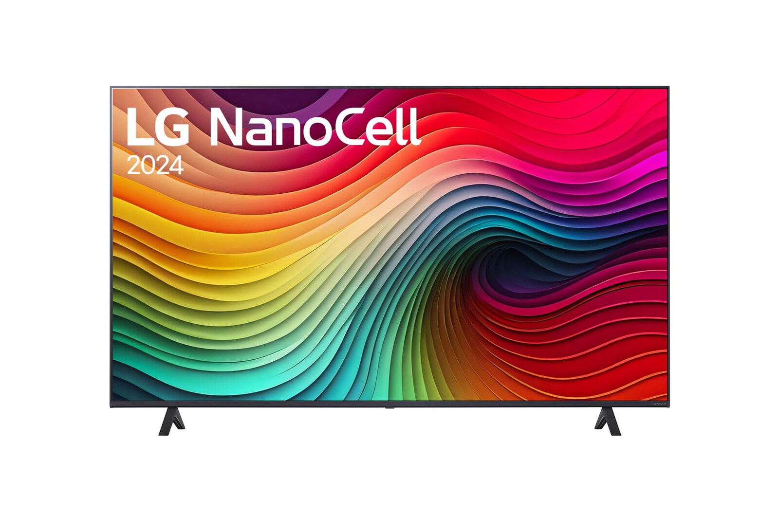 Vista frontal del LG NanoCell TV, NANO80