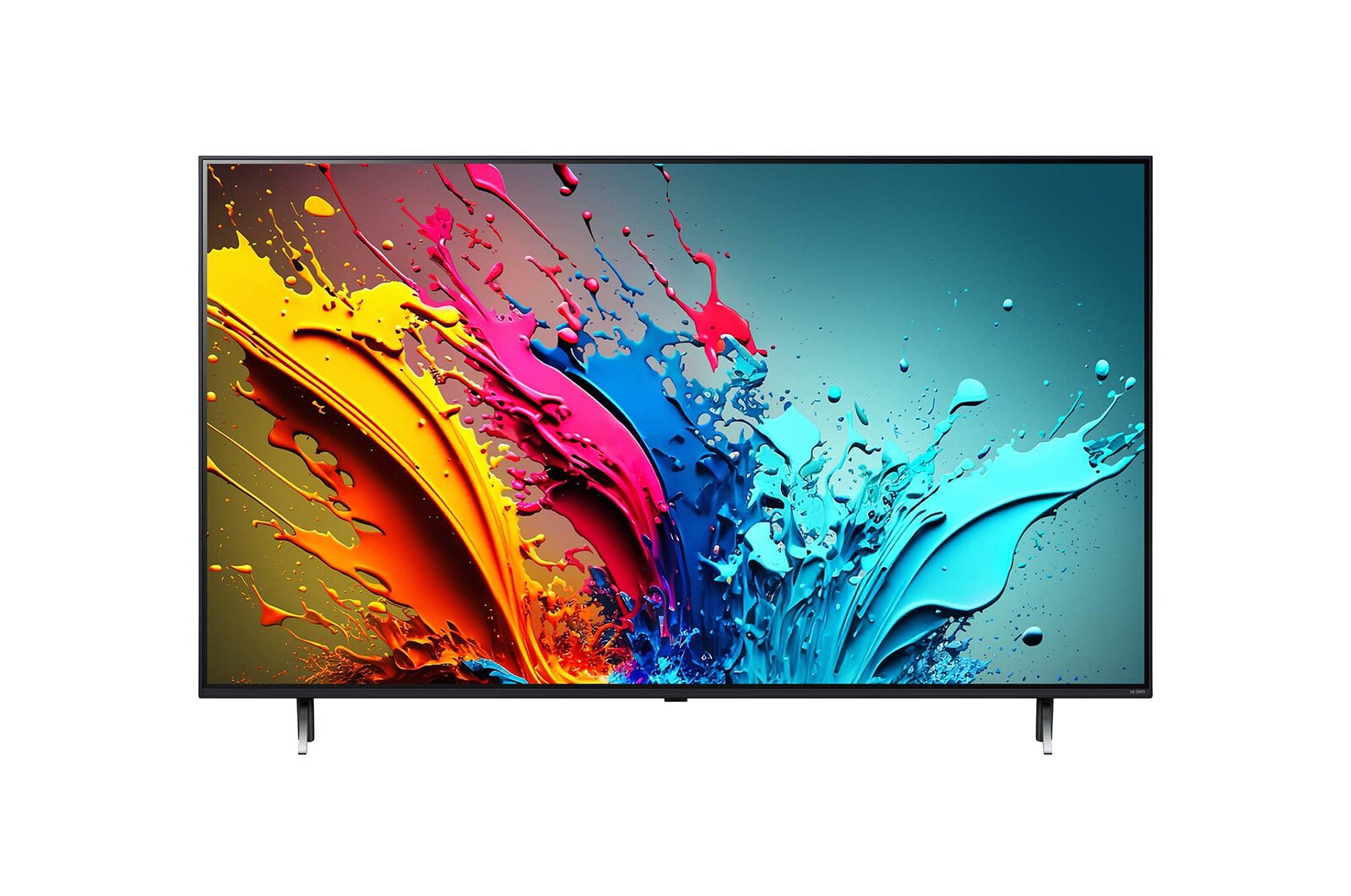 Vista frontal del LG QNED TV, QNED85