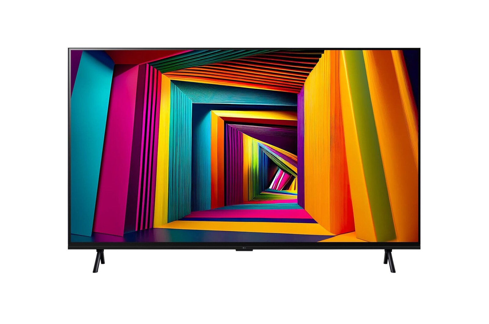 Vista lateral ligeramente inclinada hacia la izquierda de LG UHD TV, UT90