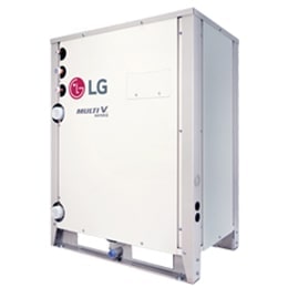 A white rectangular shape LG Multi V Water 5 outdoor unit is displayed.