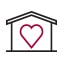 The LG HVAC homeowner is represented by an icon showing a house with a heart inside, symbolizing comfort and care.