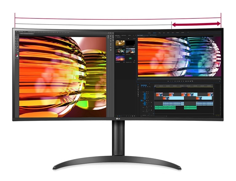 21:9 QHD display is great for the monitoring of footage for video editing, and audio plugins and effects can be displayed at once.