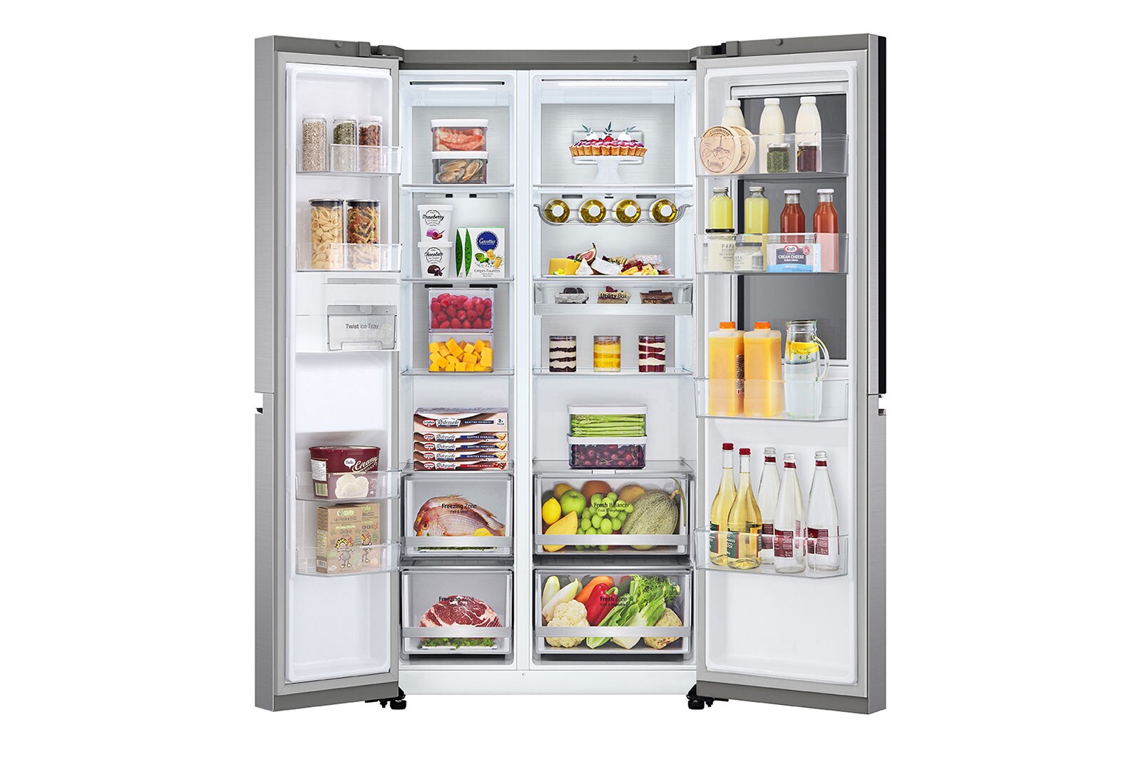 LG 24.5 Cu. Ft. InstaView Side-by-Side Refrigerator in Noble Steel, RVS-Q245NS
