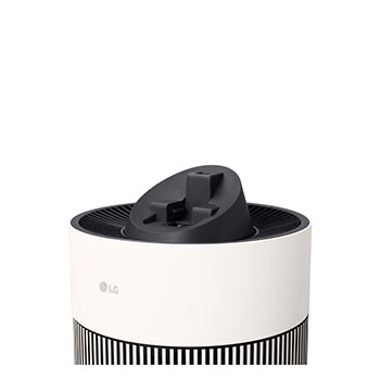 Image showing the LG air purifier with its head component detached for cleaning