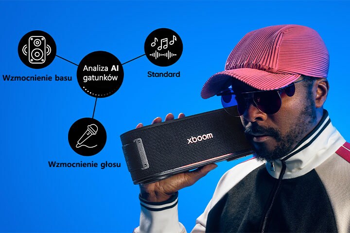 will.i.am trzyma xboom Bounce przy twarzy