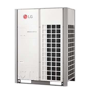 LG VRF Multi V, prezentujący dużą, pionową jednostkę klimatyzacyjną, jest wyświetlany.