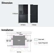 LG Lodówko-zamrażarka LG | side by side Multidoor | ciemny grafit | InstaView(tm) | 638 L | Wi-Fi | GMG960EVJE, GMG960EVJE