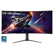 LG Zakrzywiony monitor gamingowy 45'' UltraGear™ OLED WQHD z częstotliwością odświeżania 240 Hz i czasem reakcji 0,03 ms (GtG), 45GR95QE-B