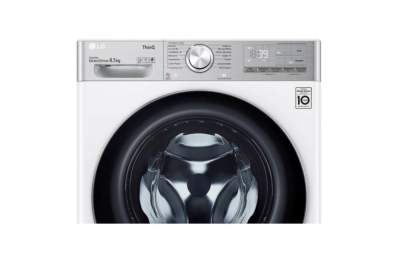 LG Pralka LG Vivace | V900 | biała | slim 8,5kg | Steam+ | 1200 rpm |TurboWash 360 | ThinQ | F2WV9S8P2E, F2WV9S8P2E