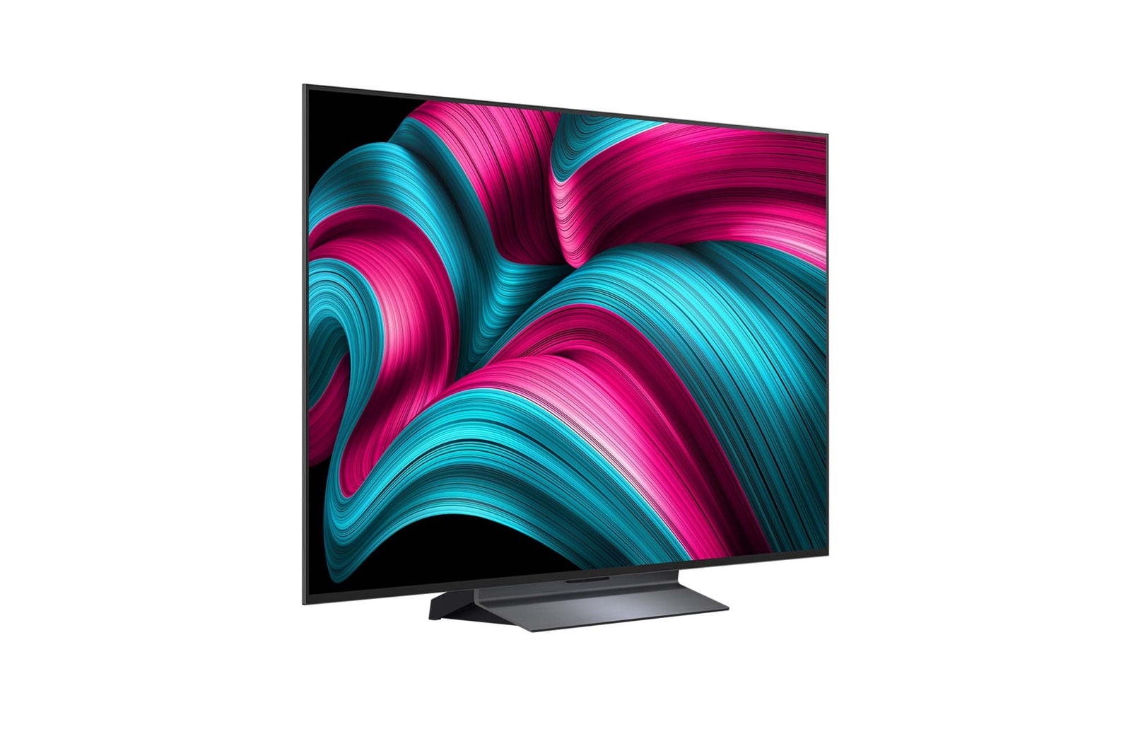 Vista traseira da Smart TV LG OLED evo AI C5 4K.