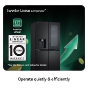 LG Lodówka side by side multidoor LG | 635 L | Klasa E | Ciemny grafit | ThinQ(tm)  | DoorCooling+™| GMG860EPBE, GMG860EPBE
