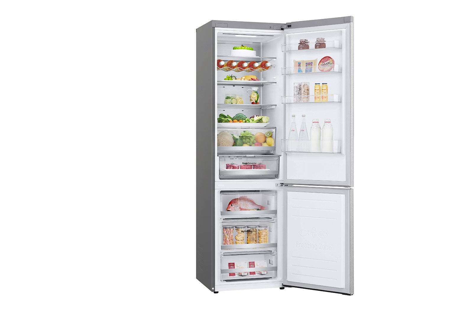 LG Frigorífico Combinado | 384 L | Etiqueta energética B | 2,03 m | DoorCooLing+™ | FRESHConverter™ | FRESHBaLancer™ | Wi-Fi, GBB72MBUBN