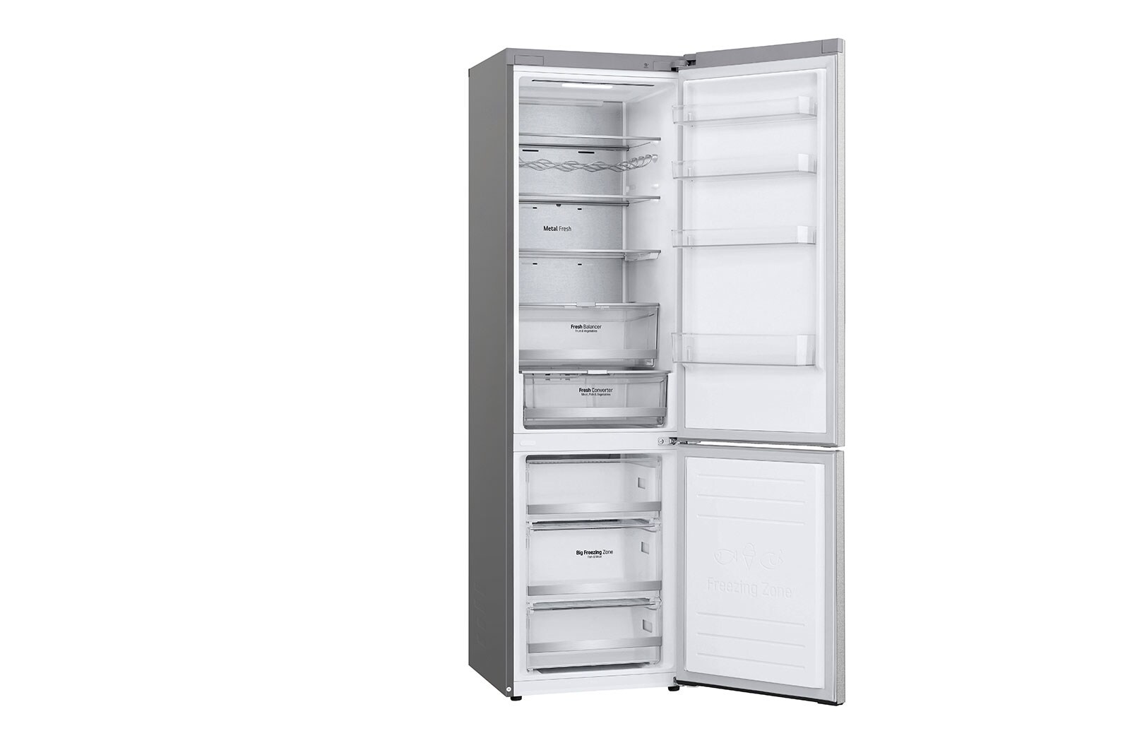 LG Frigorífico Combinado | 384 L | Etiqueta energética B | 2,03 m | DoorCooLing+™ | FRESHConverter™ | FRESHBaLancer™ | Wi-Fi, GBB72MBUBN