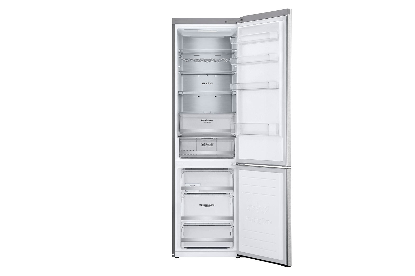 LG Frigorífico Combinado | 384 L | Etiqueta energética B | 2,03 m | DoorCooLing+™ | FRESHConverter™ | FRESHBaLancer™ | Wi-Fi, GBB72MBUBN
