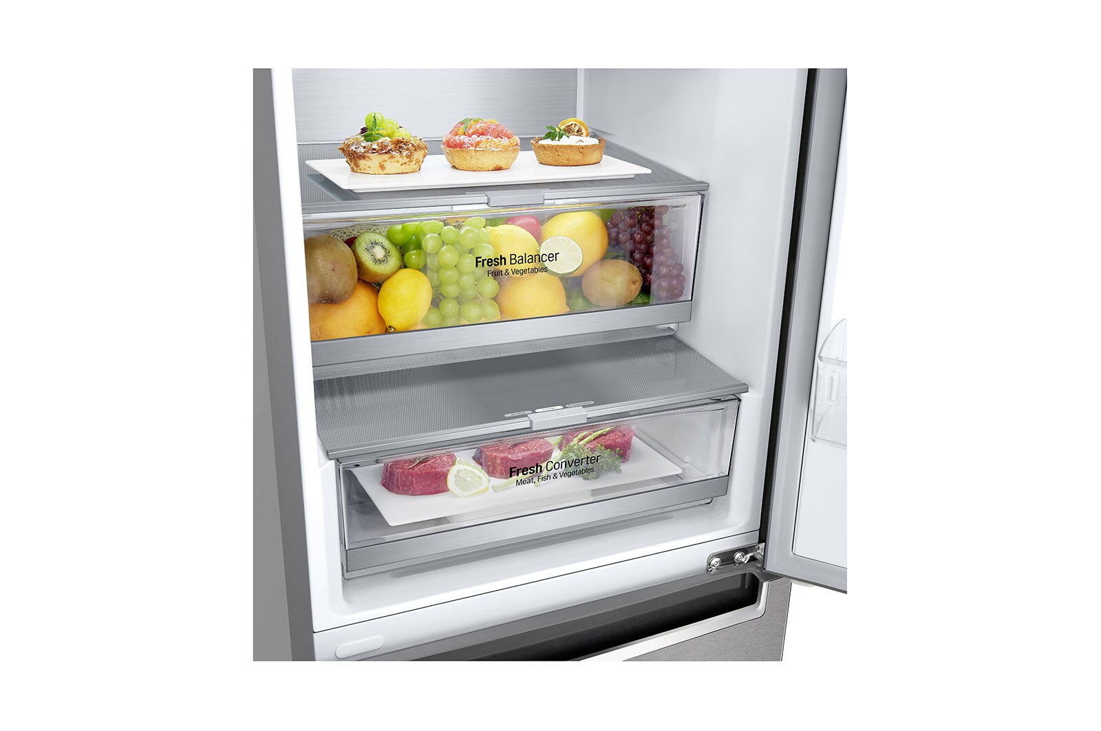 LG Frigorífico Combinado | 384 L | Etiqueta energética B | 2,03 m | DoorCooLing+™ | FRESHConverter™ | FRESHBaLancer™ | Wi-Fi, GBB72MBUBN
