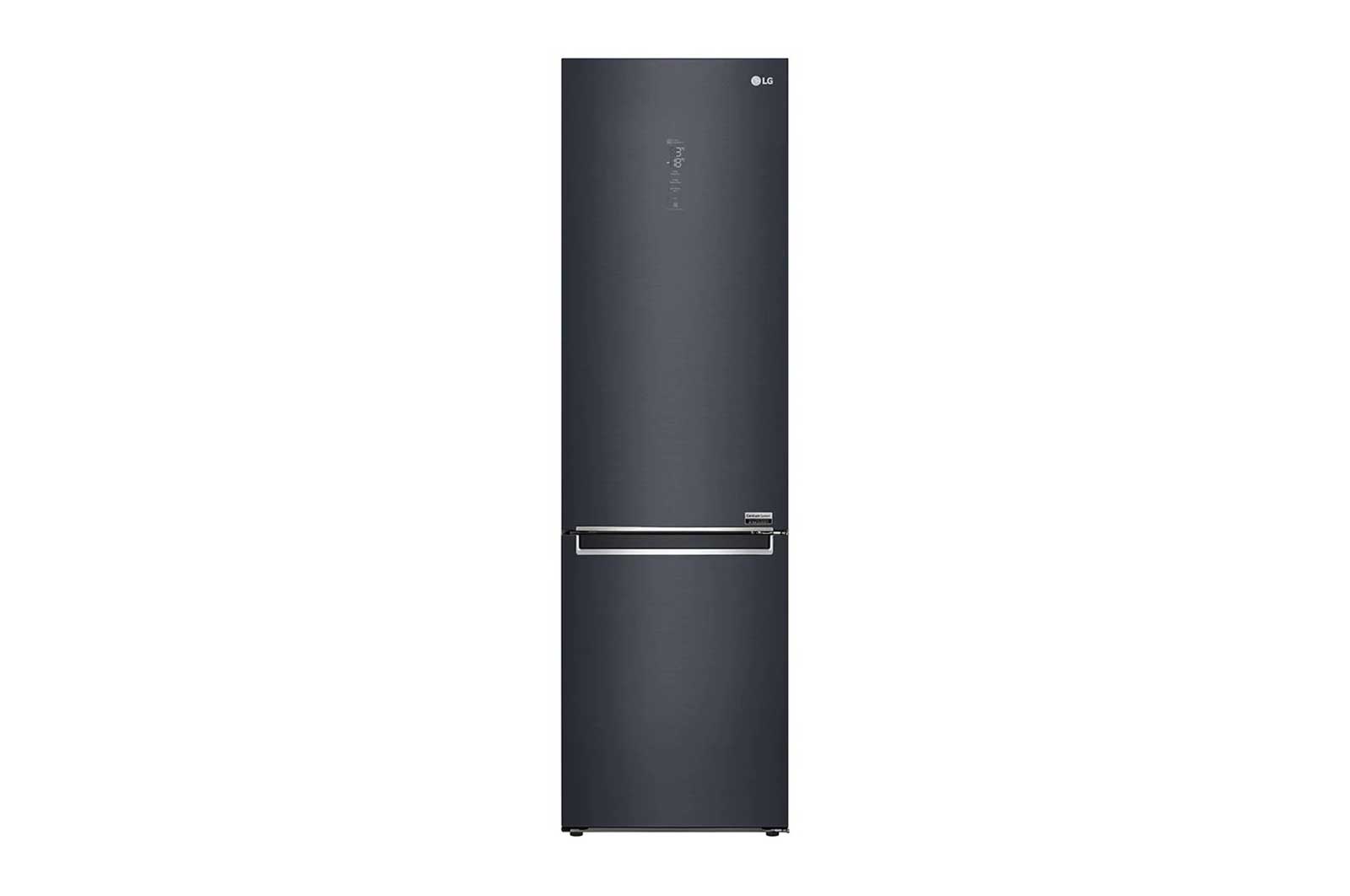Vista frontal de Combinado LG GBB92MCACP, 384 litros, eficiência energética C, 2,03 m, Door Cooling&#43;™, Wi-Fi, Matte Black GBB92MCACP