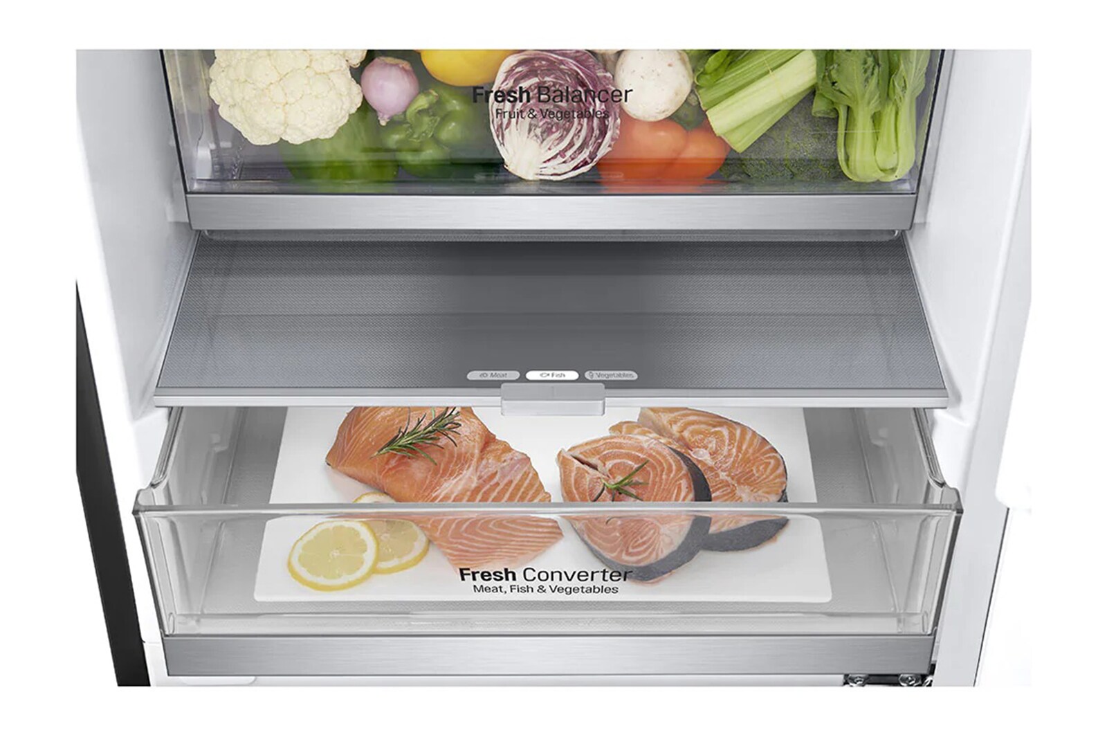 LG Combinado LG GBB92MCACP, 384 litros, eficiência energética C, 2,03 m, Door Cooling+™, Wi-Fi, Matte Black, GBB92MCACP