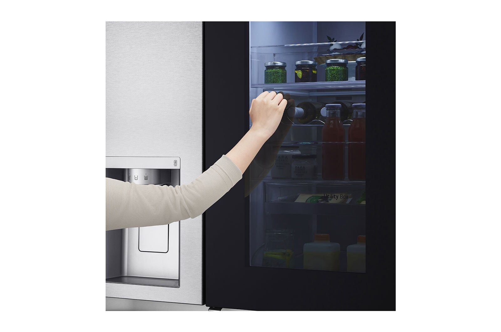 LG Frigorífico Americano | 635 L | Etiqueta energética E | InstaView™ | Door-in-Door™ | DoorCooLing+™ | Dispensador sem canaLização | UVnano™, GSXV91MBAE