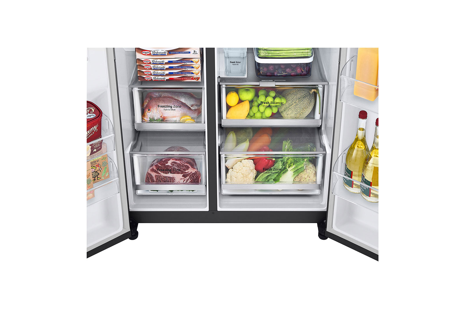 LG Frigorífico Americano | 635 L | Etiqueta energética E | InstaView™ | Door-in-Door™ | DoorCooLing+™ | Dispensador sem canaLização | UVnano™, GSXV91MCAE