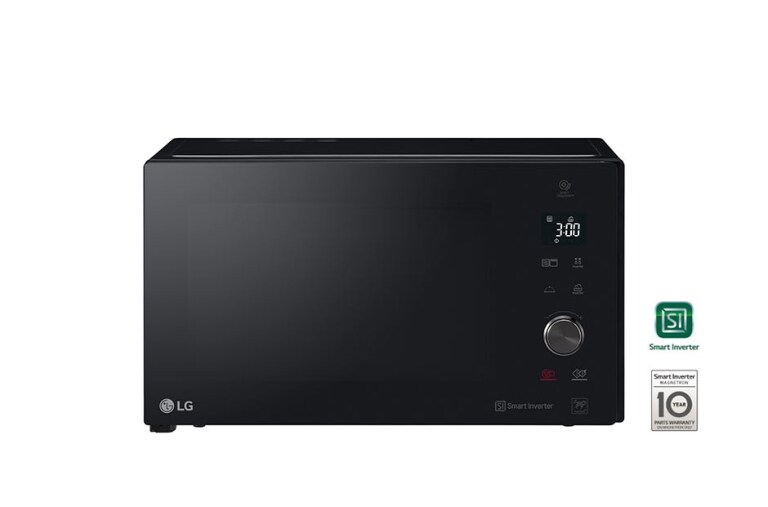 Vista frontal de Micro-ondas com grill LG NeoChef™ MH7265DPS, 32 litros, 1200 W, Smart Inverter, EasyClean™, preto MH7265DPS