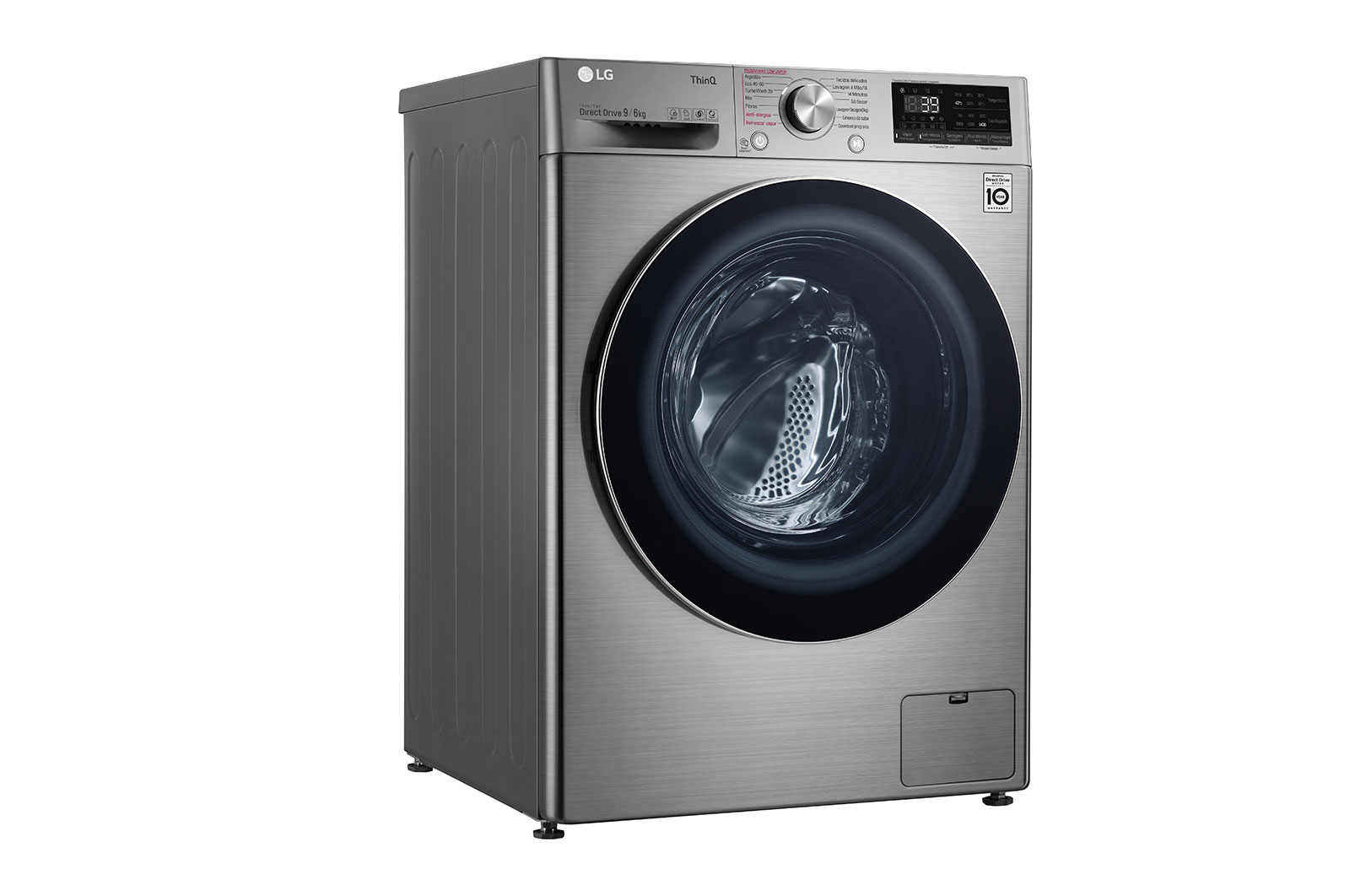 LG Máquina de lavar e secar roupa LG F4DV7009S2S, 9/6 kg, eficiência energética A/E, 1400 r.p.m., AI DD™, Steam™, TurboWash360™, EcoHybrid™, inox, F4DV7009S2S