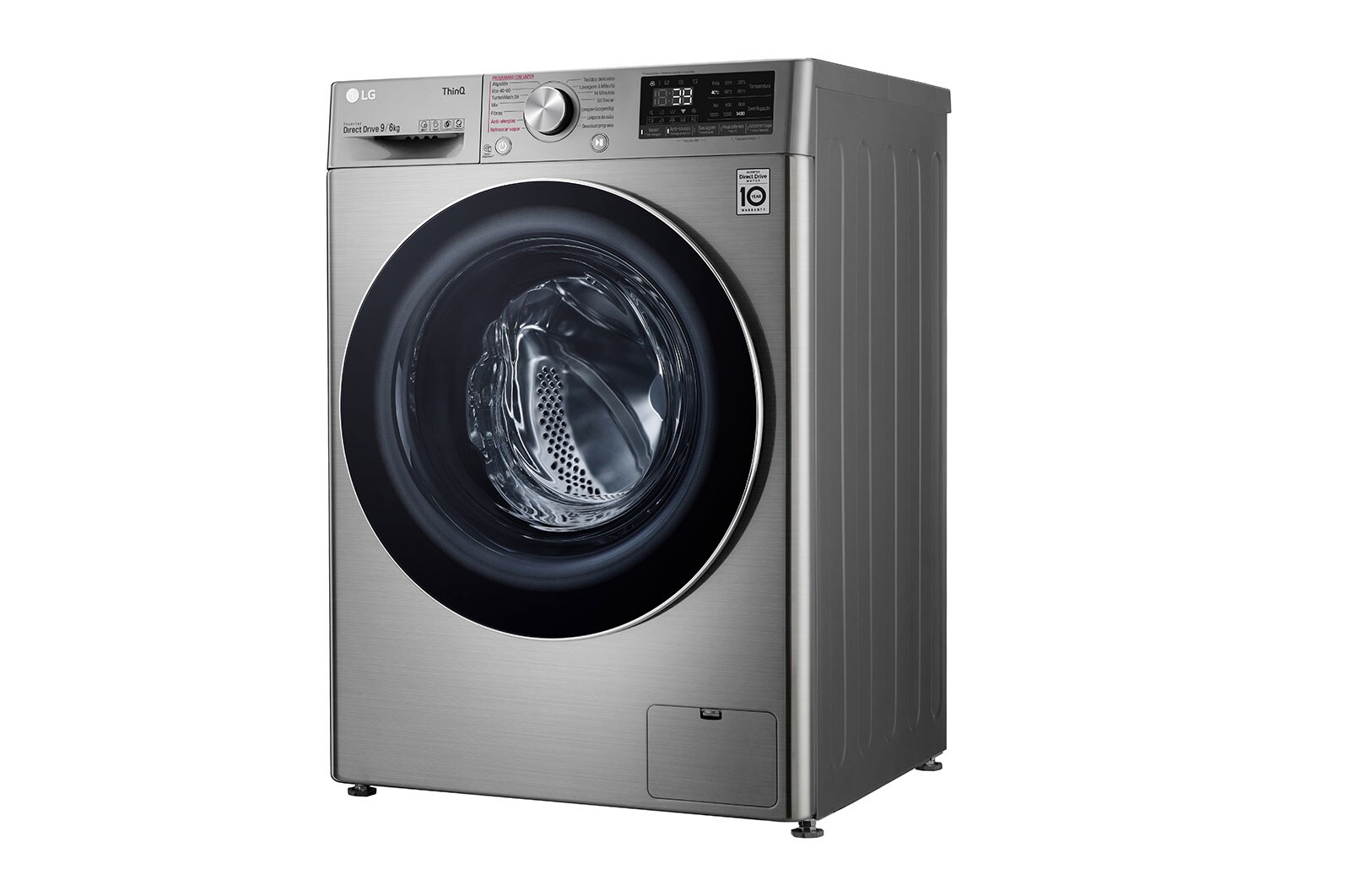 LG Máquina de lavar e secar roupa LG F4DV7009S2S, 9/6 kg, eficiência energética A/E, 1400 r.p.m., AI DD™, Steam™, TurboWash360™, EcoHybrid™, inox, F4DV7009S2S