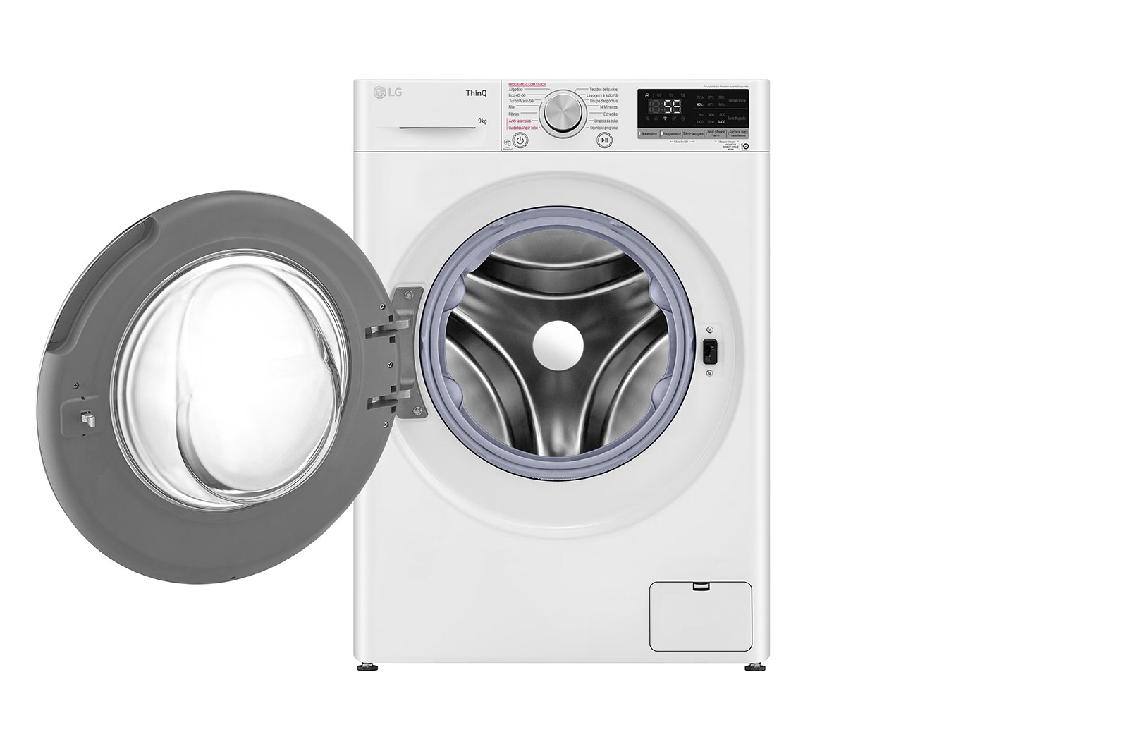 LG Máquina de lavar roupa LG F4WV5009S0W, 9 kg, eficiência energética B, 1400 r.p.m., AI DD™, Steam™, TurboWash™, branco, F4WV5009S0W