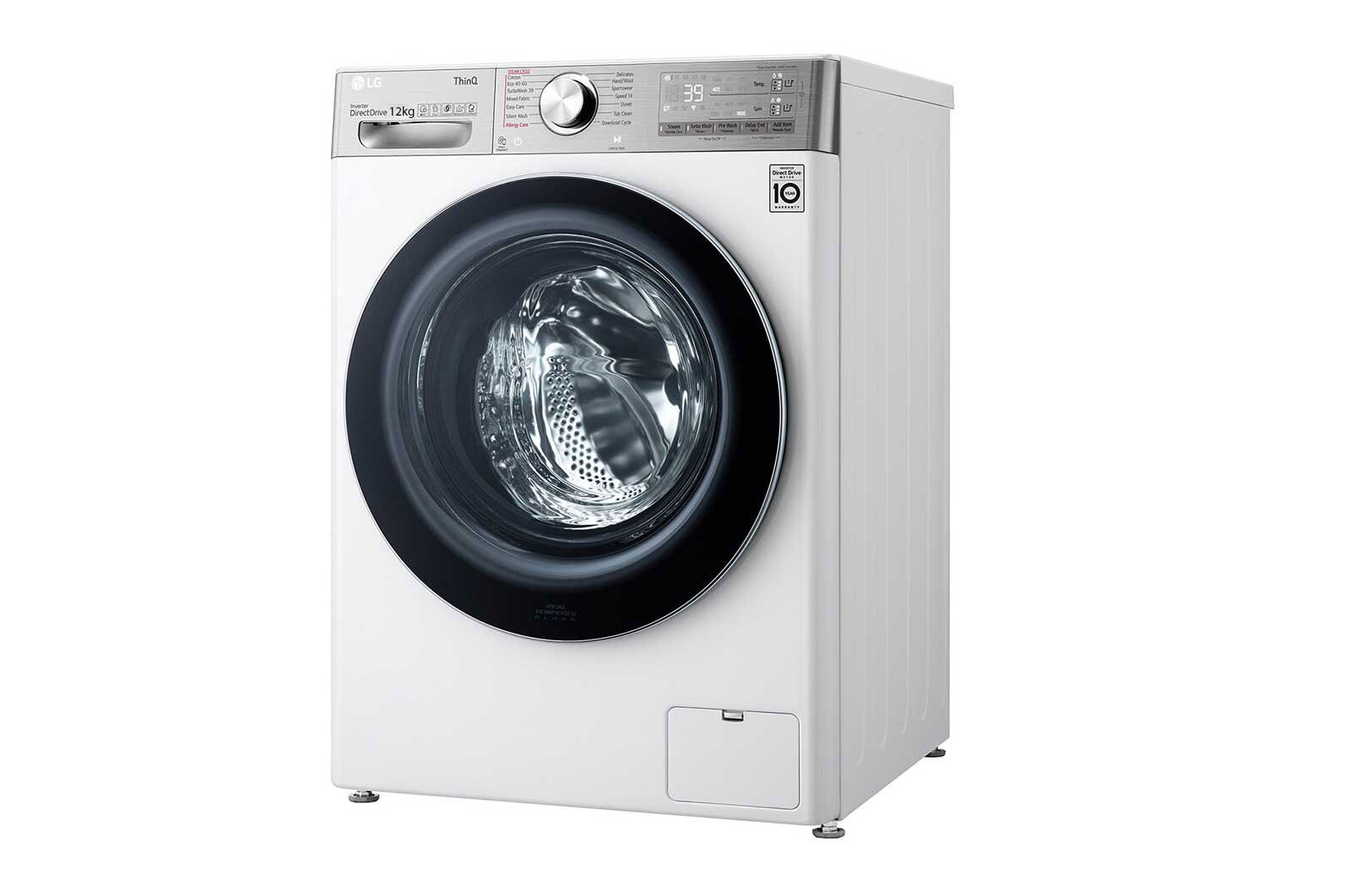 LG Máquina de lavar roupa LG F4WV9512P2W, 12 kg, eficiência energética A, 1400 r.p.m., AI DD™, Steam+™, TurboWash360™, ezDispense™, branco, F4WV9512P2W