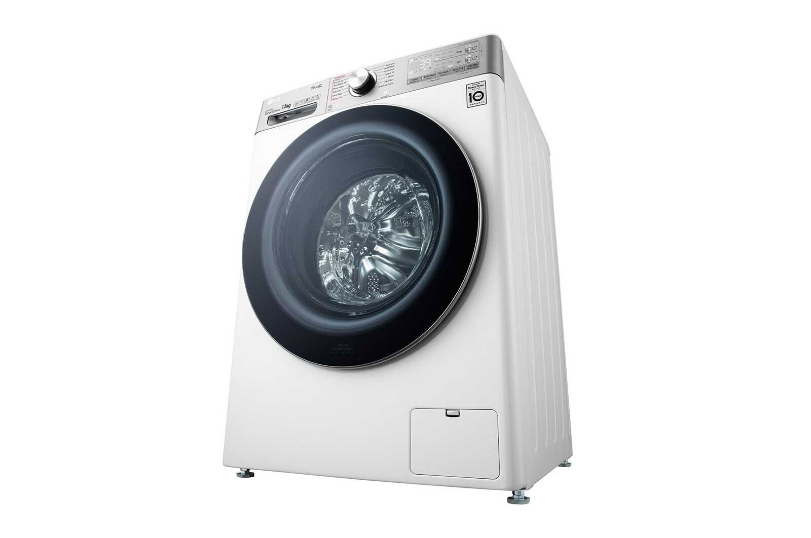 LG Máquina de lavar roupa LG F4WV9512P2W, 12 kg, eficiência energética A, 1400 r.p.m., AI DD™, Steam+™, TurboWash360™, ezDispense™, branco, F4WV9512P2W