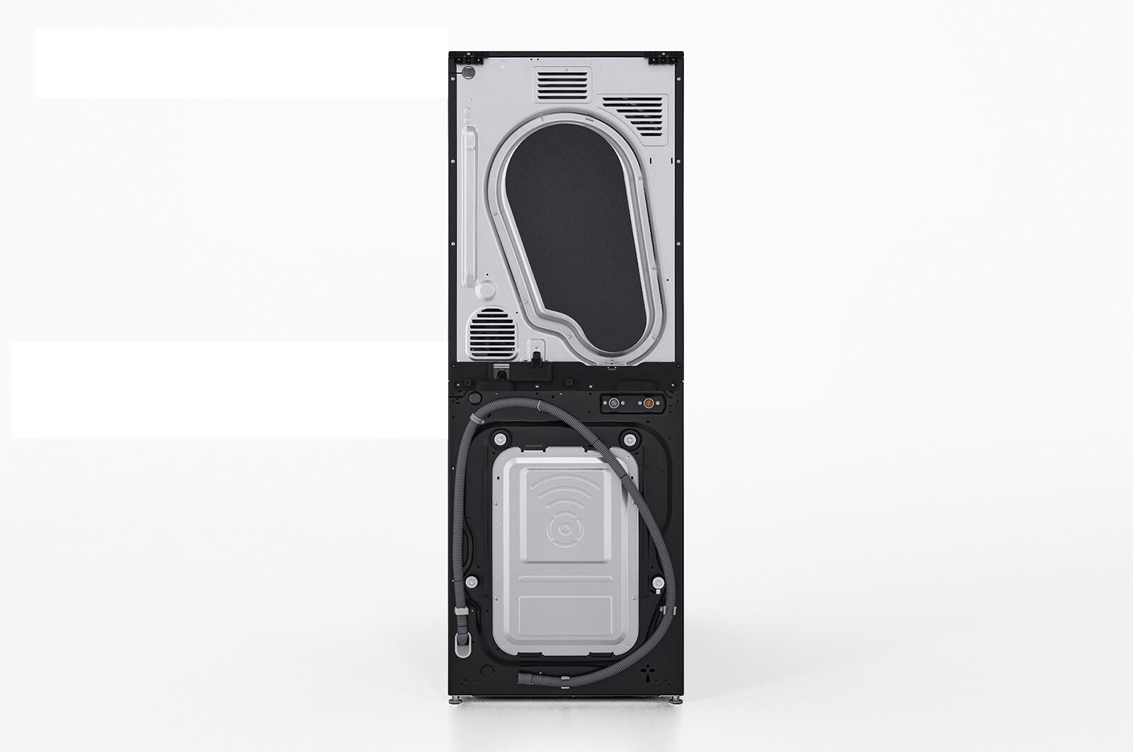 LG Máquina de Lavar e Secar LG WashTower, 12 kg de lavar e 10 kg de secar, eficiência energética A-10% e A+++,  AIDD™, Steam™, TurboWash™, Dual Inverter Heat Pump™, EcoHybrid™, limpeza automática do condensador, preto, WT1210BBF
