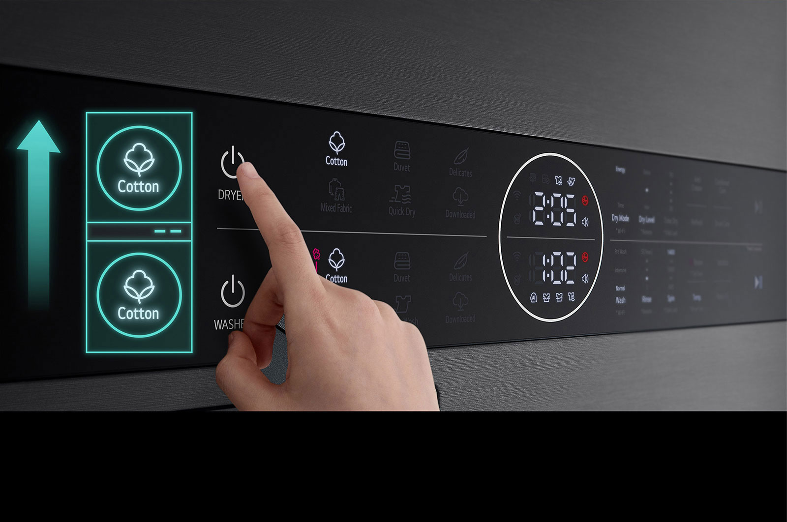 LG Máquina de Lavar e Secar LG WashTower, 12 kg de lavar e 10 kg de secar, eficiência energética A-10% e A+++,  AIDD™, Steam™, TurboWash™, Dual Inverter Heat Pump™, EcoHybrid™, limpeza automática do condensador, preto, WT1210BBF