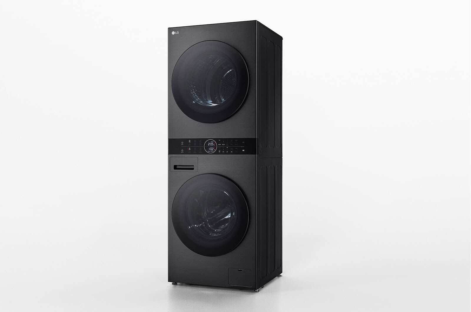 LG Máquina de Lavar e Secar LG WashTower, 12 kg de lavar e 10 kg de secar, eficiência energética A-10% e A+++,  AIDD™, Steam™, TurboWash™, Dual Inverter Heat Pump™, EcoHybrid™, limpeza automática do condensador, preto, WT1210BBF
