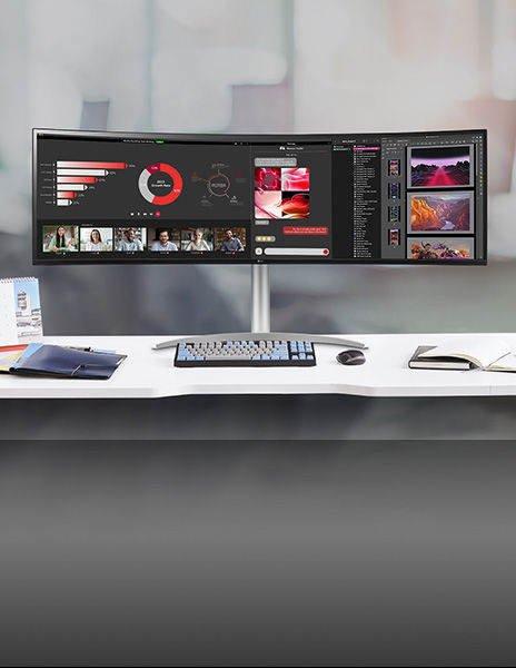 منظور اوسع وانتاج افضل LG UltraWide™ Monitor. 	