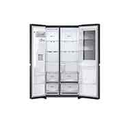 LG 25.5 Cu.Ft, Side By Side Refrigerator, Platinum Silver  Color, InstaView, Hygiene Fresh+, Inverter Linear Compressor, LS32HVDMLV