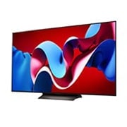 صورة جانبية بزاوية مائلة لليسار لتلفزيون LG OLED evo TV،‏ OLED C4