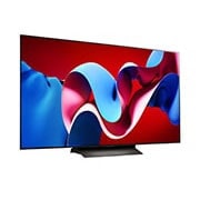 صورة جانبية بزاوية مائلة لليمين لتلفزيون LG OLED evo TV،‏ OLED C4