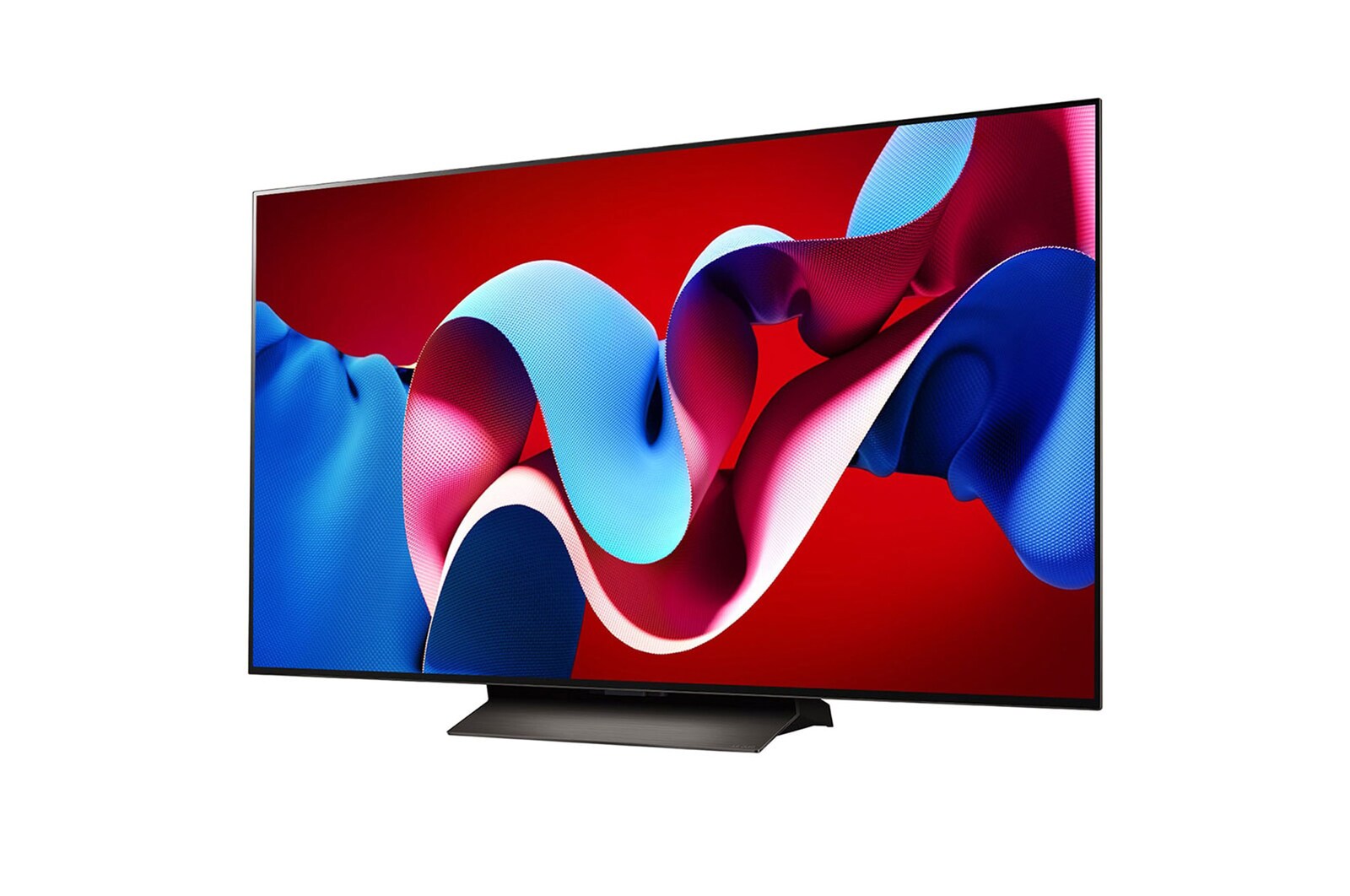 صورة جانبية بزاوية مائلة لليسار لتلفزيون LG OLED evo TV،‏ OLED C4