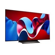 صورة جانبية بزاوية مائلة لليمين لتلفزيون LG OLED evo TV،‏ OLED C4