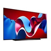 صورة جانبية بزاوية مائلة لليمين لتلفزيون LG OLED evo TV،‏ OLED C4