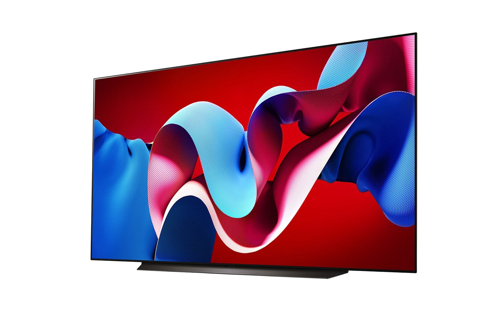 صورة جانبية بزاوية مائلة لليسار لتلفزيون LG OLED evo TV،‏ OLED C4