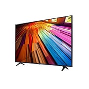 صورة جانبية بزاوية مائلة لليسار لتلفزيون LG UHD TV،‏ طراز UT80