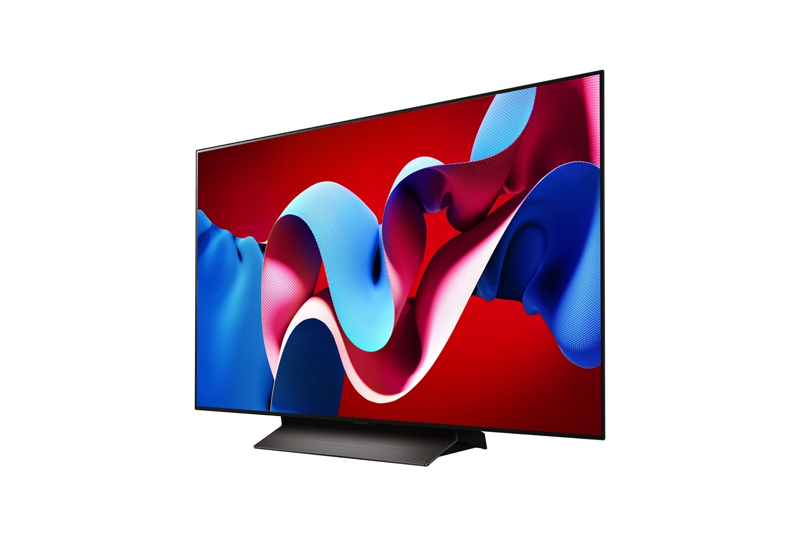 صورة جانبية بزاوية مائلة لليسار لتلفزيون LG OLED evo TV،‏ OLED C4