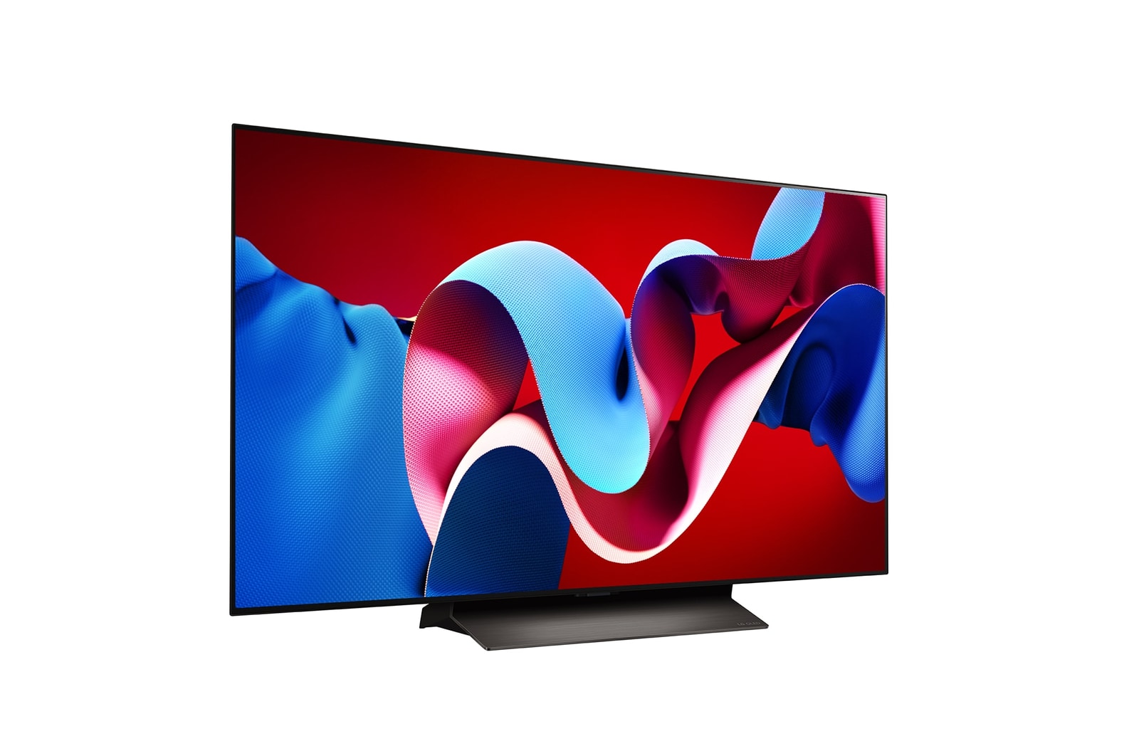 صورة جانبية بزاوية مائلة لليمين لتلفزيون LG OLED evo TV،‏ OLED C4