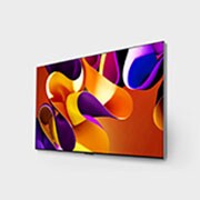 صورة جانبية مائلة لليسار لتلفزيون LG OLED evo TV،‏ OLED G4 على الحائط