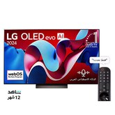 تلفزيون LG OLED evo AI C4 4K الذكي مقاس 77 بوصة المدعوم بجهاز التحكم AI Magic remote وتكنولوجيا الصوت Dolby Vision وواجهة webOS24 طراز  عام (2024)