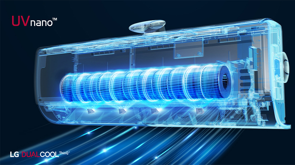 إنها تعقم الهواء البارد المنبعث مرة أخرى باستخدام تقنية LED بالأشعة فوق البنفسجية.